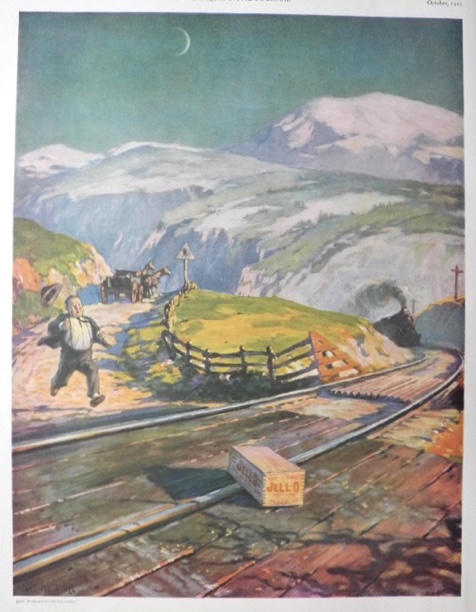 1923 Wonderful Jello Ad ~ The Train is Coming!!