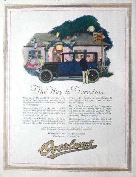 1923 Willys Overland Ad ~ The Way to Freedom