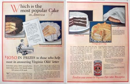 1923 Royal Baking Powder Ad ~ Most Popular Cake