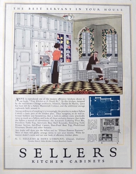 1923 Sellers Mastercraft Cabinet Ad Vintage Household Ads
