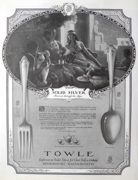 1923 Towle Silverware Ad ~ Virginia Carvel & Lady Mary