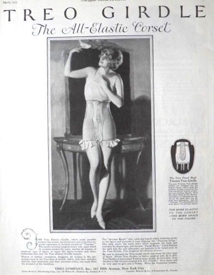 1923 Treo Girdle Corset Ad ~ All Elastic