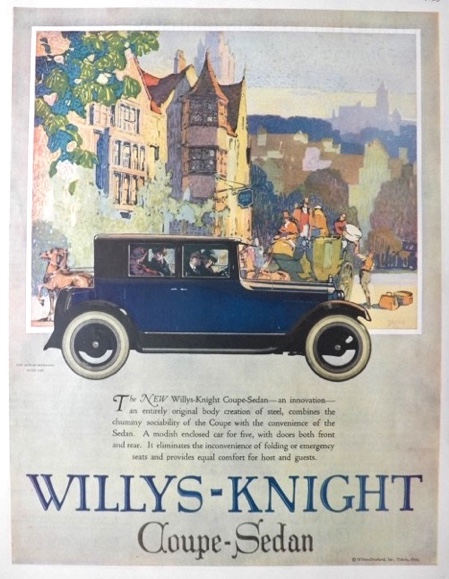 1923 Willys Knight Coupe Sedan Ad ~ Chummy Sociability