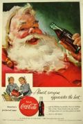 1955 Coca Cola Ad ~ Classic Santa Drinking Coke