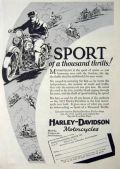 1931 Harley Davidson Ad ~ A Thousand Thrills