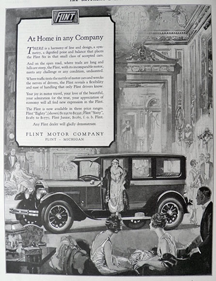1926 Flint "Eighty" Car Ad ~ At Home In Any Company