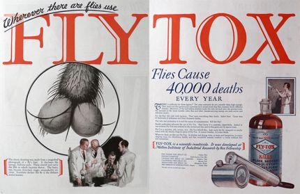1926 Fly-Tox Insect Spray Ad ~ Magnified Fly's Foot
