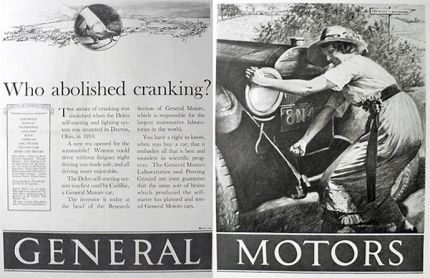 1926 General Motors Car Ad ~ Who Abolished Cranking?