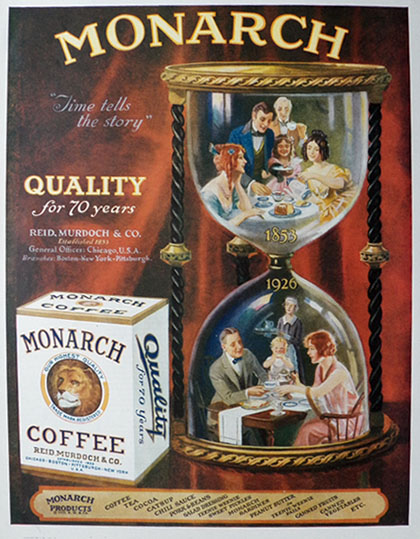 1926 Monarch Coffee Ad ~ Hourglass Timer