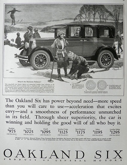 1926 Okalnd Six Car Ad ~ Power Beyond Need