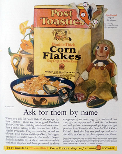 1926 Post Toasties Ad ~ Raggedy Andy