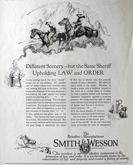 1926 Smith & Wesson Revolver Ad ~ Same Sheriff
