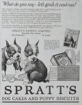 1926 Spratt's Dog Cakes Ad ~ Boston Terriers ~ Let's Grab it and Run!