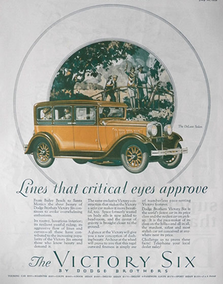 1928 Dodge Victory Six Sedan Ad ~ Critical Eyes