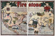 1928 Firestone Tires Ad ~ World Map of Factories ~ Ernest Clegg