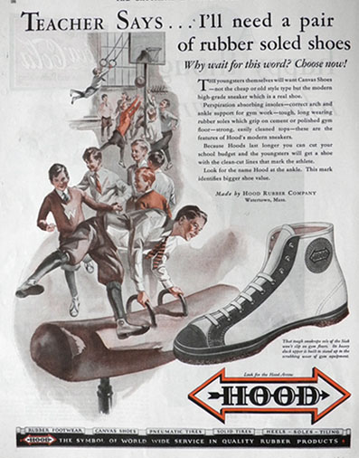 1928 Hood Sneakers Ad ~ Pommel Horse, Gym Class