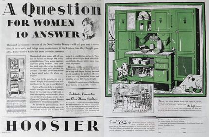 1929 Hoosier Cabinet Ad ~ Two Pages