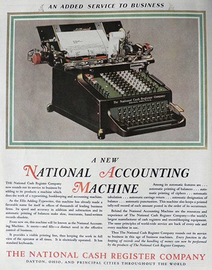 1929 National Cash Register Ad ~ Accounting Machine
