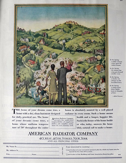 1929 American Radiator Ad ~ Robert Lawson Art