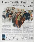 1929 Scripps Howard Newspapers Ad ~ Traffic Fatalities