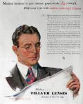 1929 Tillyer Lenses Ad ~ James Montgomery Flagg Art