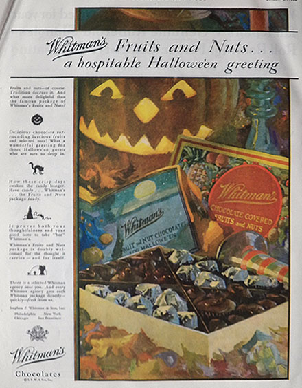 1928 Whitman's Candy Ad ~ Halloween Greeting