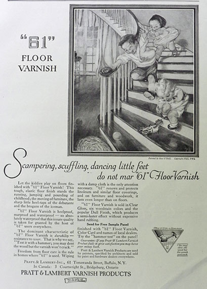 1925 "61" Floor Varnish Ad ~ Rose O'Neill Art