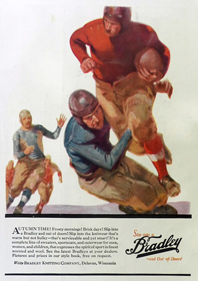 1924 Bradley Knitting Co. Ad ~ Football Players