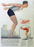 1924 Bradley Vintage Swimsuit Ad ~ Coles Phillips ~ Male DIver