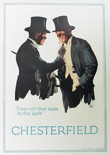 1926 Chesterfield CIgarettes Ad ~ Men in Top Hats