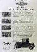 1924 Chevy Utility Coupe Ad ~ The Car of Many Uses