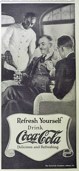 1924 Coca Cola Coke Ad ~ Waiter Serves Men