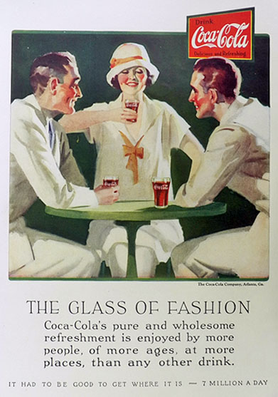 1926 Coca Cola Coke Ad ~ Fashionable Threesome