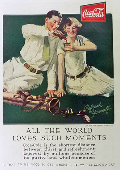 1926 Coca Cola Coke Ad ~ Golfing Couple