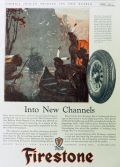 1925 Firestone Tires Ad ~ Hendrick Hudson Sails Into NY
