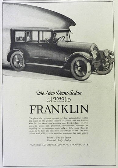 1923 Franklin Demi-Sedan Ad