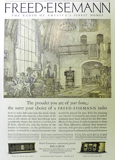 1926 Freed Eisemann Radio Ad ~ Franklin Booth Art
