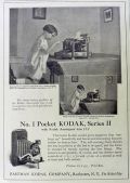 1923 Kodak No. 1 Pocket Camera Ad ~ Photo of Child with Antique Typewriter