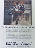 1926 Old Town Canoe Ad ~ Waterway to Happiness
