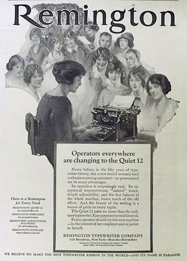 1924 Remington Typewriter Ad ~ Quiet 12