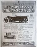 1916 Crow-Elkhart Car Ad ~ Touring Car & Roadster