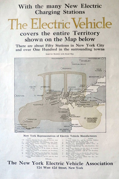 1913 NY Electric Vehicle Charging Stations Ad