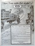1916 GMC Truck Ad ~ Built to Climb and Pull