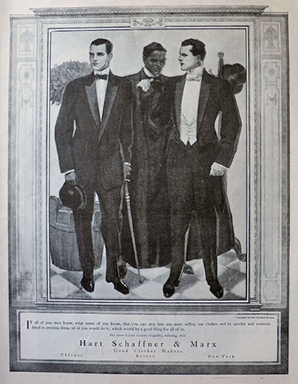1910 Hart Schaffner Marx Clothing Ad ~ Men's Evening Dress