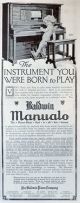 1916 Baldwin Manualo Piano Ad ~ You Were Born To Play It