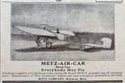 1910 Metz Air-Car Build-It-Yourself Airplane Ad ~ Scarce
