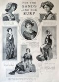 1913 Women's Beach Fashions Antique Print