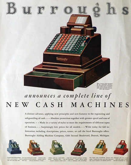 1931 Burroughs Adding Machine Cash Register Ad