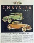 1931 Chrysler Ad ~ Chrysler Six Sedan & Eight Convertible Coupe
