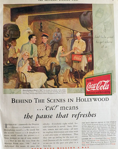 1931 Coca Cola Coke Ad ~ War Nurse Movie ~ Fred Mizen